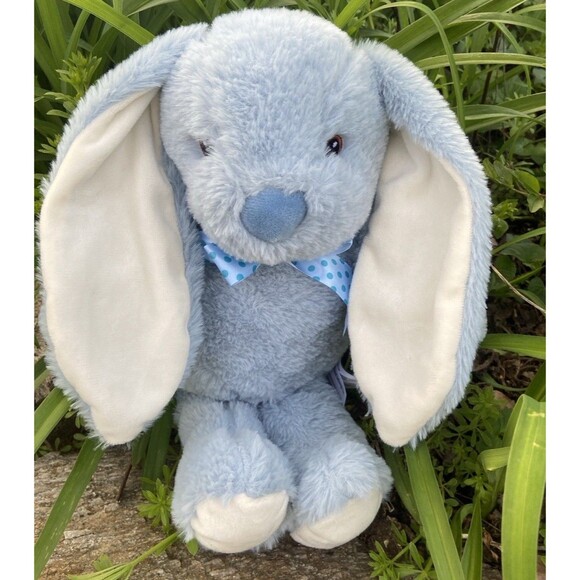 Greenbriar Int Rabbit Bunny Plush 16 inch Blue Long Floppy Ears Stuffed Animal - Picture 1 of 8
